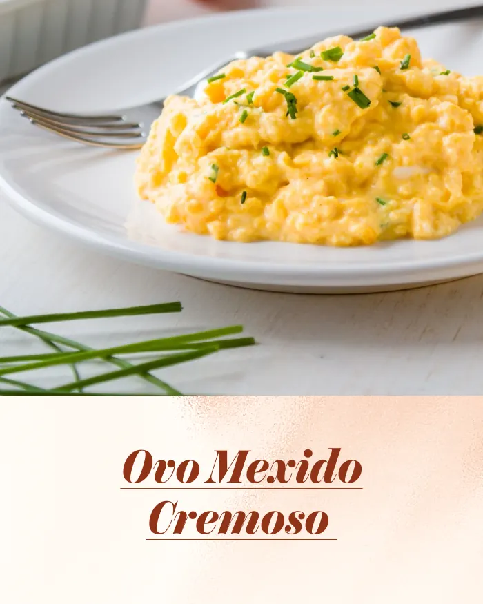 Página do e-book de receitas: ovo mexido cremoso